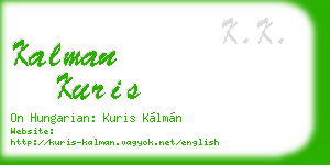 kalman kuris business card
