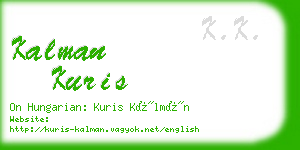 kalman kuris business card